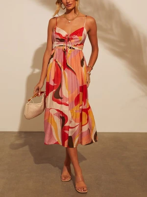 Milan Kiss Sukienka w kolorze czerwono-brzoskwiniowo-jasnoróżowym rozmiar: M