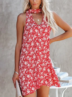 Milan Kiss Sukienka w kolorze czerwono-kremowym rozmiar: M