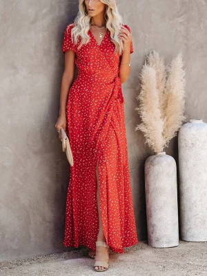 Milan Kiss Sukienka w kolorze czerwonym ze wzorem rozmiar: S