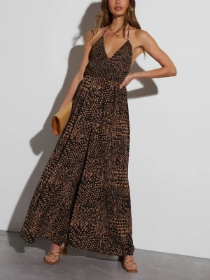 Milan Kiss Sukienka w kolorze jasnobrązowo-czarnym rozmiar: L