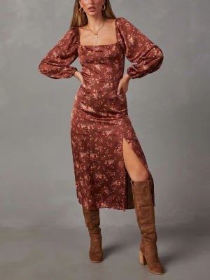 Milan Kiss Sukienka w kolorze jasnobrązowym rozmiar: L