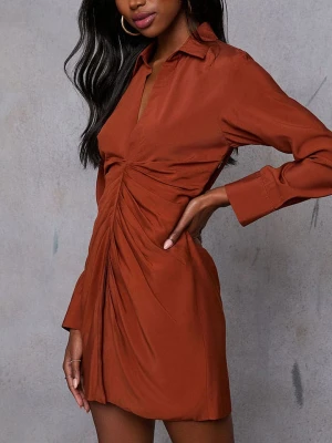 Milan Kiss Sukienka w kolorze jasnobrązowym rozmiar: S