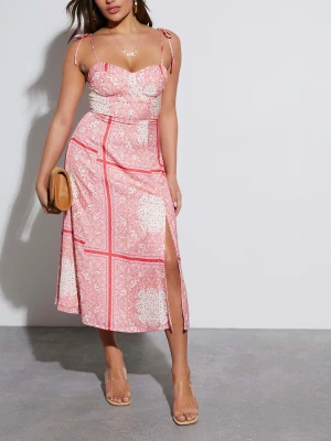 Milan Kiss Sukienka w kolorze jasnoróżowo-kremowym rozmiar: XL