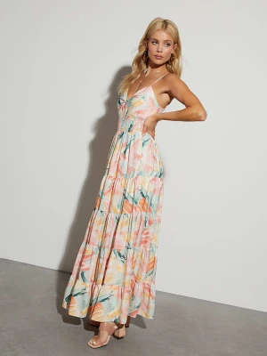 Milan Kiss Sukienka w kolorze jasnoróżowo-zielono-pomarańczowym rozmiar: S