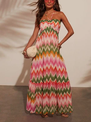 Milan Kiss Sukienka w kolorze jasnoróżowo-zielonym rozmiar: L