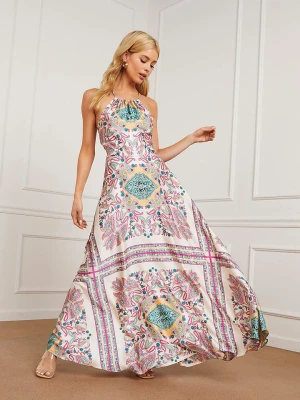 Milan Kiss Sukienka w kolorze kremowo-różowo-niebieskim rozmiar: XL