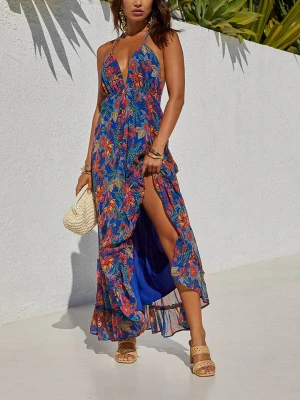 Milan Kiss Sukienka w kolorze niebiesko-czerwonym rozmiar: L