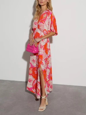 Milan Kiss Sukienka w kolorze pomarańczowo-kremowym rozmiar: S