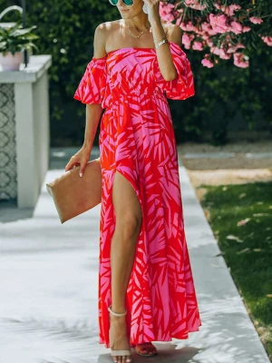 Milan Kiss Sukienka w kolorze różowym ze wzorem rozmiar: L