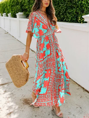 Milan Kiss Sukienka w kolorze turkusowo-pomarańczowym rozmiar: XL