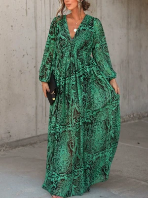 Milan Kiss Sukienka w kolorze zielono-czarnym rozmiar: XL