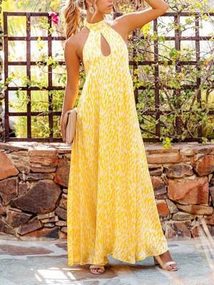 Milan Kiss Sukienka w kolorze żółto-białym rozmiar: M