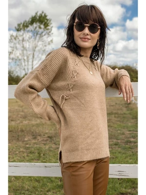 Milan Kiss Sweter w kolorze beżowym rozmiar: M