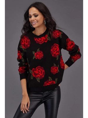 Milan Kiss Sweter w kolorze czarno-czerwonym rozmiar: M