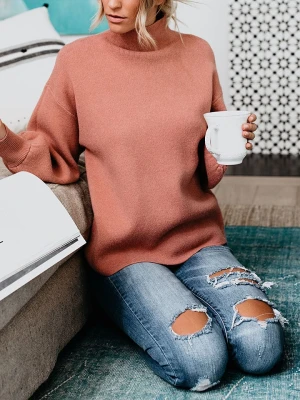 Milan Kiss Sweter w kolorze jasnoróżowym rozmiar: XL