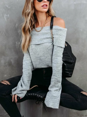 Milan Kiss Sweter w kolorze jasnoszarym rozmiar: M