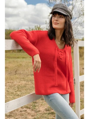 Milan Kiss Sweter w kolorze koralowym rozmiar: L