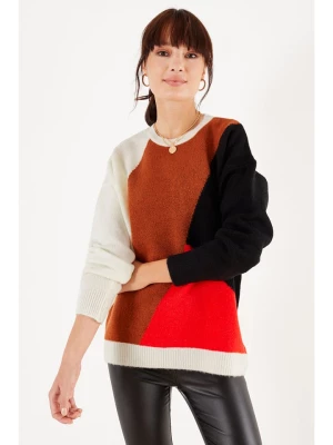 Milan Kiss Sweter w kolorze kremowo-brązowo-czarnym rozmiar: M
