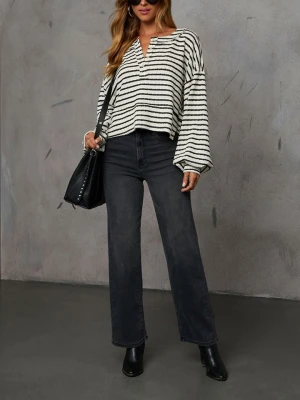 Milan Kiss Sweter w kolorze kremowo-czarnym rozmiar: L