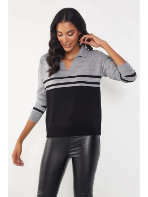 Milan Kiss Sweter w kolorze szaro-czarnym rozmiar: S