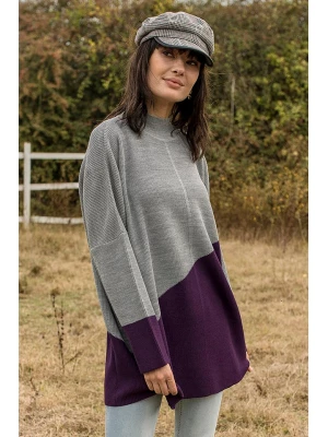 Milan Kiss Sweter w kolorze szaro-fioletowym rozmiar: M