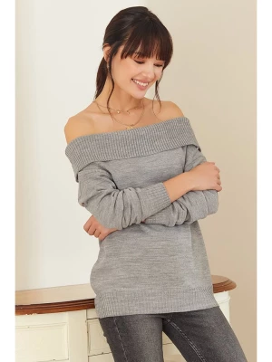 Milan Kiss Sweter w kolorze szarym rozmiar: XL