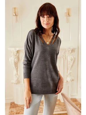 Milan Kiss Sweter w kolorze szarym rozmiar: M