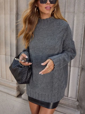 Milan Kiss Sweter w kolorze szarym rozmiar: XL