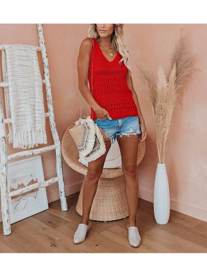 Milan Kiss Top dzianinowy w kolorze czerwonym rozmiar: XL