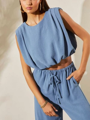 Milan Kiss Top w kolorze błękitnym rozmiar: M