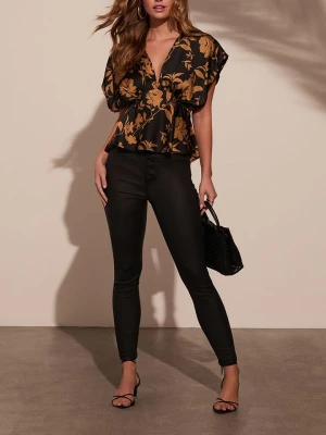 Milan Kiss Top w kolorze czarno-jasnobrązowym rozmiar: L