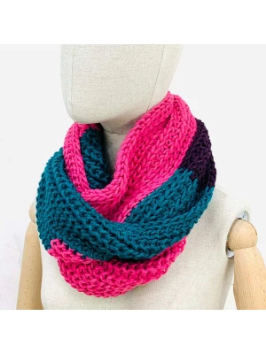 MILANO AMOUR Szal-koło w kolorze morsko-różowo-bordowym - 128 x 25 cm rozmiar: onesize