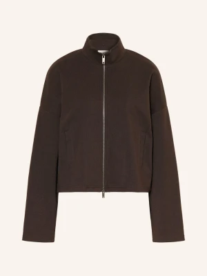 Milano Italy Bluza Rozpinana Z Bluzą Z Brokatową Przędzą braun CIEMNOBRĄZOWY