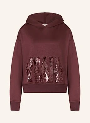 Milano Italy Bluza Z Kapturem Z Cekinami rot