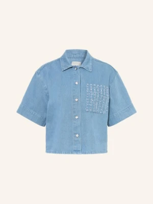 Milano Italy Bluzka Jeansowa Z Cekinami blau