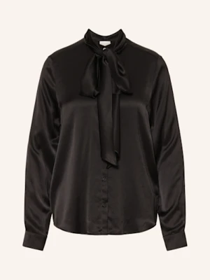 Milano Italy Bluzka Satynowa Ze Zdejmowaną Kokardą schwarz