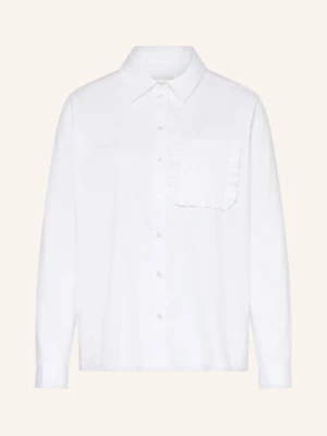 Milano Italy Bluzka Z Falbankami weiss