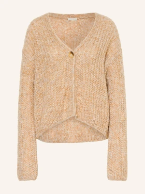 Milano Italy Dzianinowa Narzutka Z Błyszczącą Przędzą beige