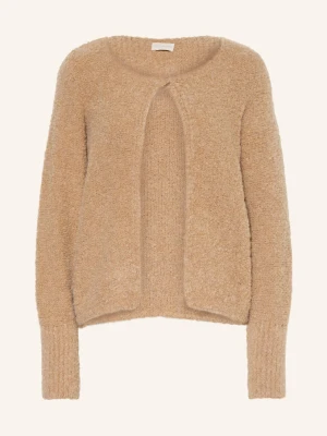 Milano Italy Dzianinowa Narzutka Z Motywem Bouclé beige