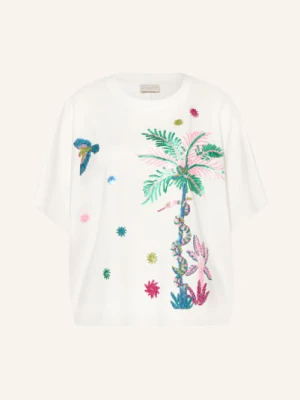 Milano Italy Koszulka Z Cekinami weiss