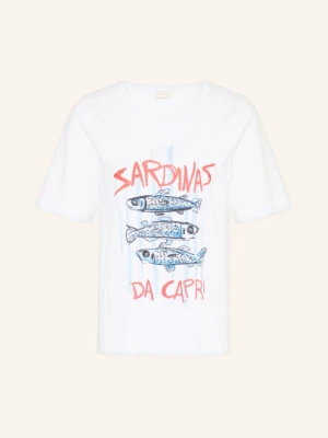 Milano Italy Koszulka Z Kamieniami Ozdobnymi weiss