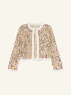 Milano Italy Kurtka Z Siateczki Z Cekinami weiss