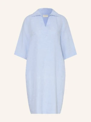 Milano Italy Lniana Sukienka Z Rękawami 3/4 blau