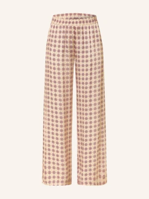 Milano Italy Spodnie Marlene Z Satyny beige