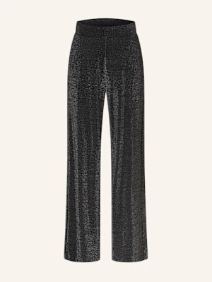 Milano Italy Spodnie Z Błyszczącą Przędzą schwarz