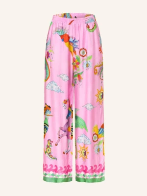 Milano Italy Spodnie Z Satyny pink