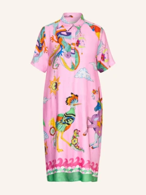Milano Italy Sukienka Koszulowa Z Satyny pink