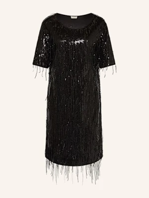 Milano Italy Sukienka Z Frędzlami I Cekinami schwarz