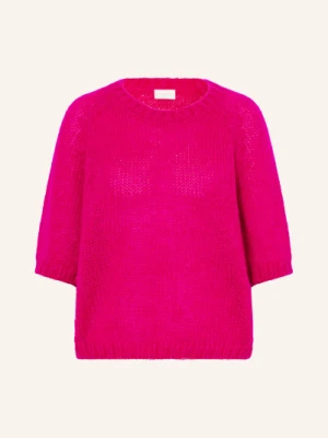 Milano Italy Sweter Z Moheru Z Rękawami 3/4 pink