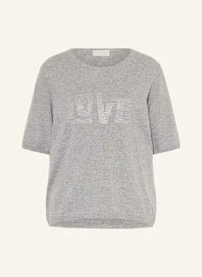 Milano Italy Sweter Z Ozdobnymi Kamykami grau